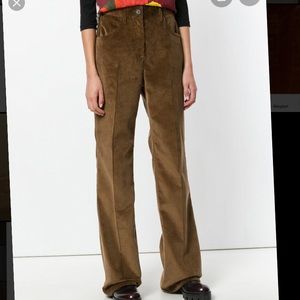 Prada brown flare corduroy pants